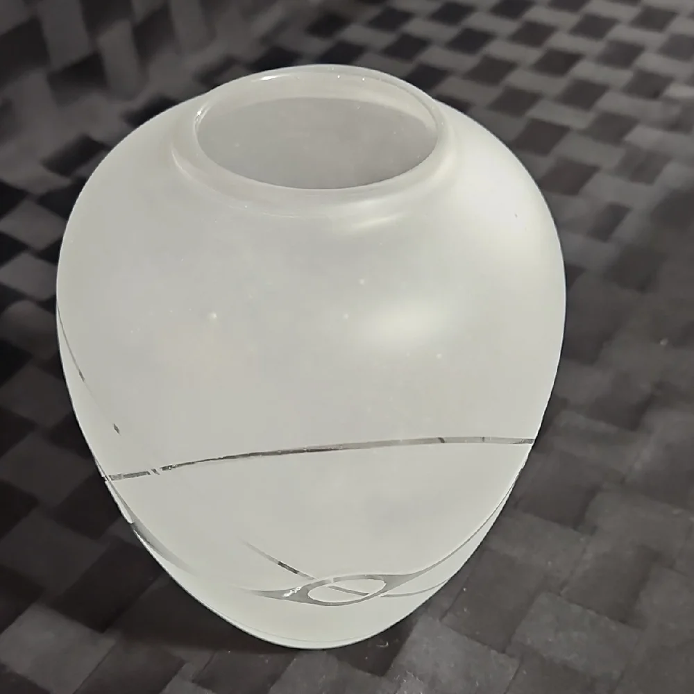 VTG 1983 Michael Jaross Signed Studio Art Glass Frosted Geometric Vase
